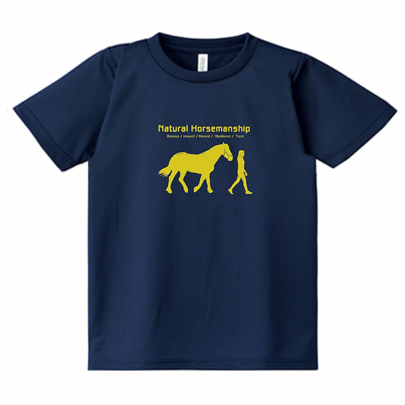 Natural Horsemanship/デザイン変更調整可/ドライTシャツ/メトロブルー　 2枚目の画像