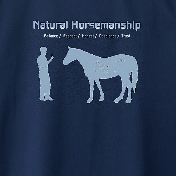 Natural Horsemanship/デザイン変更調整可/ドライTシャツ/メトロブルー 1枚目の画像