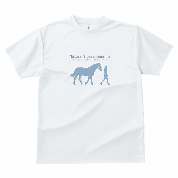 Natural Horsemanship/デザイン変更調整可/ドライTシャツ/ホワイト 2枚目の画像