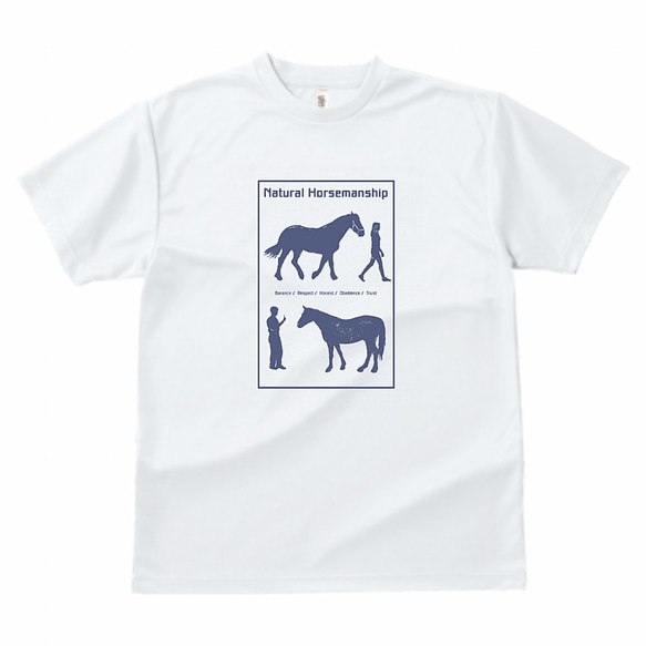 Natural Horsemanship/デザイン変更調整可/ドライTシャツ/ホワイト 2枚目の画像