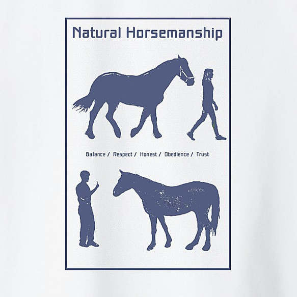 Natural Horsemanship/デザイン変更調整可/ドライTシャツ/ホワイト 1枚目の画像