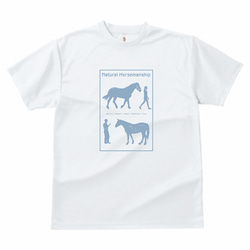 Natural Horsemanship/デザイン変更調整可/ドライTシャツ/馬/ホワイト 2枚目の画像