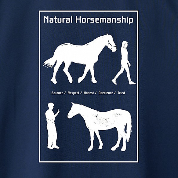 Natural Horsemanship/デザイン変更調整可/ドライTシャツ/馬/メトロブルー 1枚目の画像