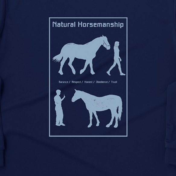 Natural Horsemanship/長そで/ドライTシャツ/ネイビー 2枚目の画像