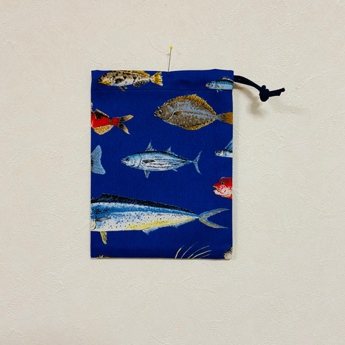 送料無料】新色☆魚・深海魚柄☆ ランチョンマット&給食袋 2組