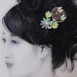 つまみ細工　祇園の夏風　簪（白花） 6枚目の画像