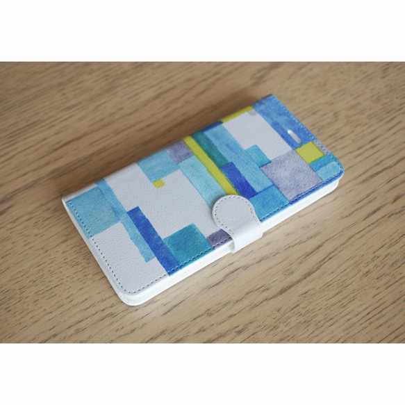 筆記本式S / M尺寸[藍色和黃色的組合物Ⅱ] iPhone / Android的●手機殼蓋 第3張的照片