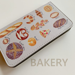 【BAKERY手帳】パンが大好き♪フラップ無し手帳型スマホケース 3枚目の画像