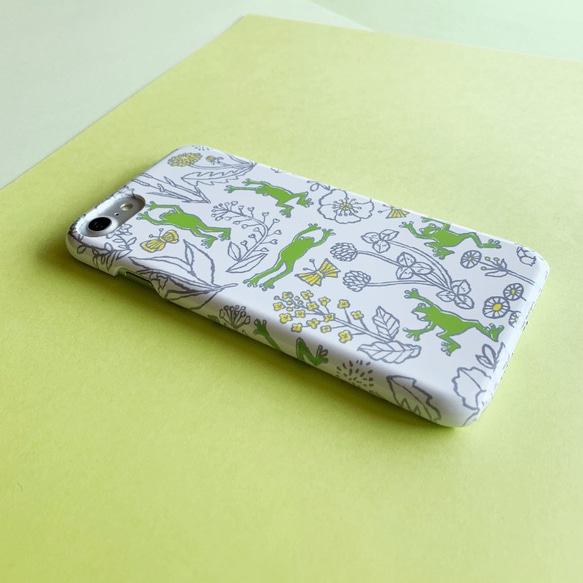 【花と蛙】春の花とカエルさん♪送料無料●iPhone/Android●側表面印刷スマホケース 5枚目の画像