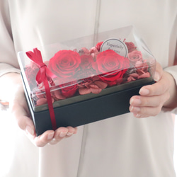 選べるメッセージ｜赤いバラの高級感ある上品なフラワーボックス｜還暦祝い・退職祝い・誕生日・母の日　pre.034 13枚目の画像