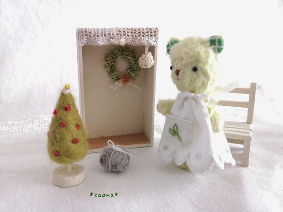 ＊楽しみに待つBear ～Merry Christmas Set とベンチ＊ 4枚目の画像