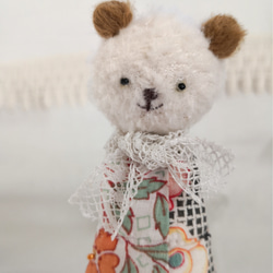 Sold out *アンティークキルトのフィンガーパペット  Bear * hana 2枚目の画像