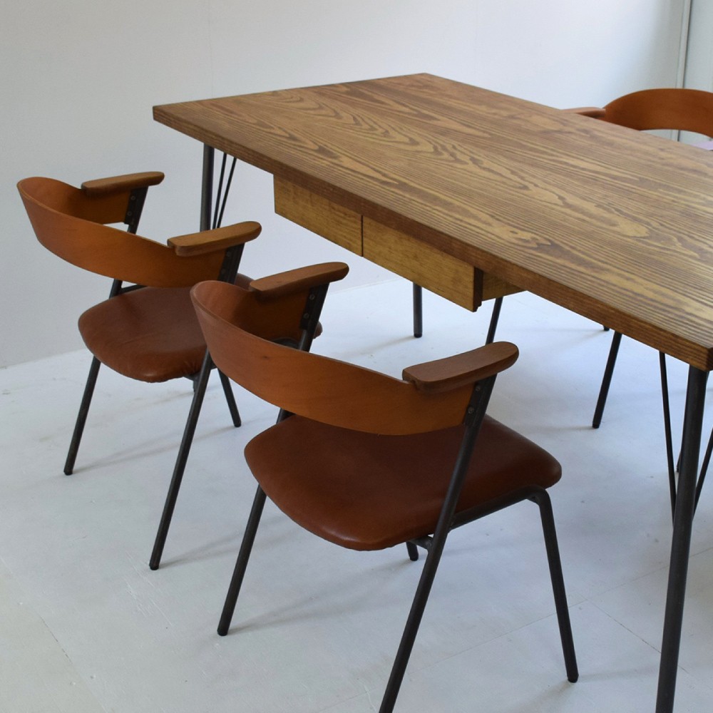 150×80cm アイアン ダイニングテーブル 引き出し4杯 Dt-ir-d-150 150×80cm アイアン ダイニングテーブル 引き出し4杯 Dt-ir-d-150