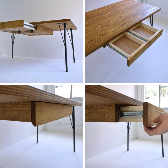 180×80cm アイアン ダイニングテーブル　引き出し4杯　Dt-ir-d-180 お問い合わせください