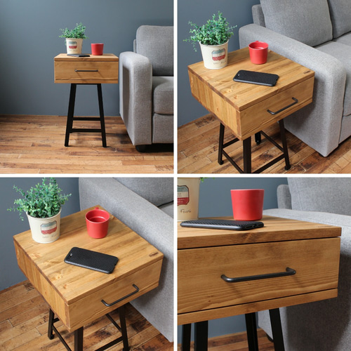 受注製作】サイドチェスト サイドテーブル アイアン 収納 sc-1