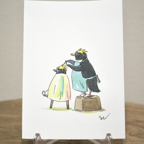 原画イラスト/ポストカード/サラリーマンペンギン3枚セット イラスト