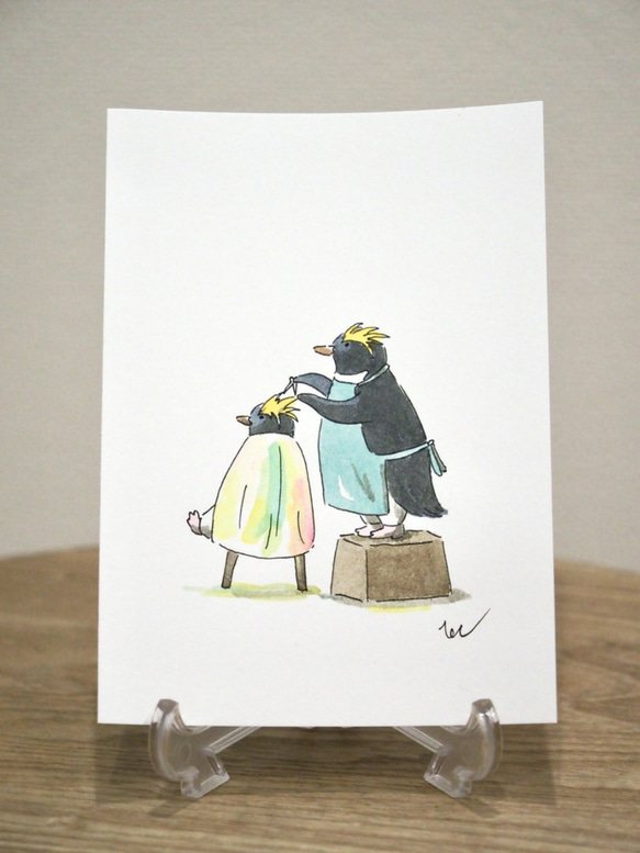 原画イラスト/ポストカード/サラリーマンペンギン3枚セット イラスト