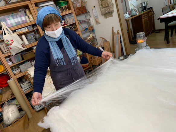 福島産　入金真綿とメリノウール　天然素材｢やわらかシルクブランケット」 8枚目の画像