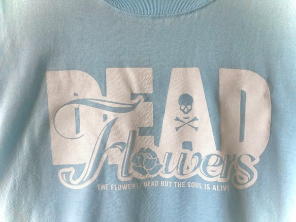 Flowers Tシャツ【在庫1品セール】 ライトブルー ホワイト 5枚目の画像