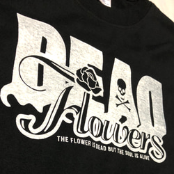 Flowers Tシャツ ブラック ホワイト【U-7CLB】 4枚目の画像