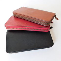 本革セパレート長財布(W1#ブラック)｜キップスキンのコンパクト財布付き 6枚目の画像