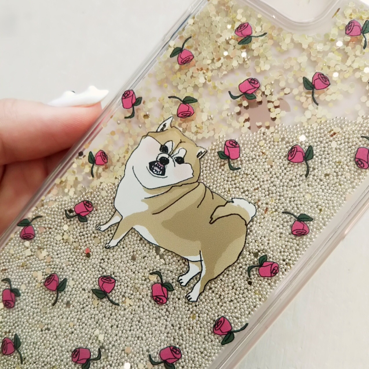 【完全オーダーメイド】ペットのグリッタースマホケース　　SNS用データプレゼント