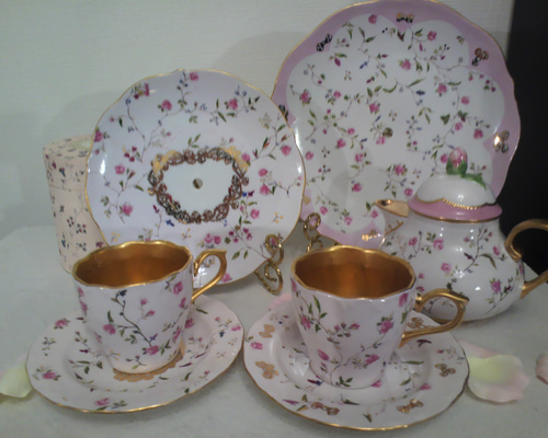 ポーセラーツ１点物！アフタヌーンティーセット Amazon.co.jp: ポーセラーツ 白磁 アフタヌーンティー合計12点