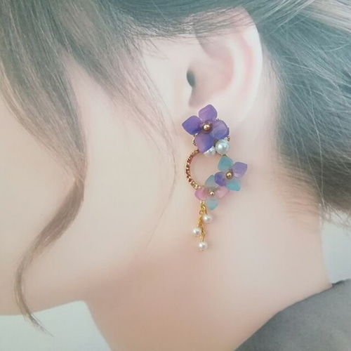 ゆらゆらアジサイのピアス、イヤリング2 ピアス（その他