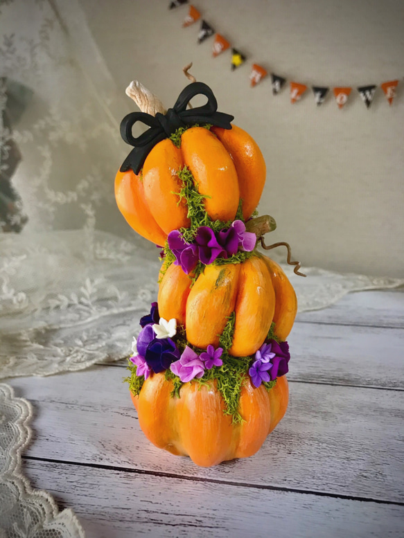 ハロウィンのアンバランスカボチャタワー（Clay）【受注制作】 その他