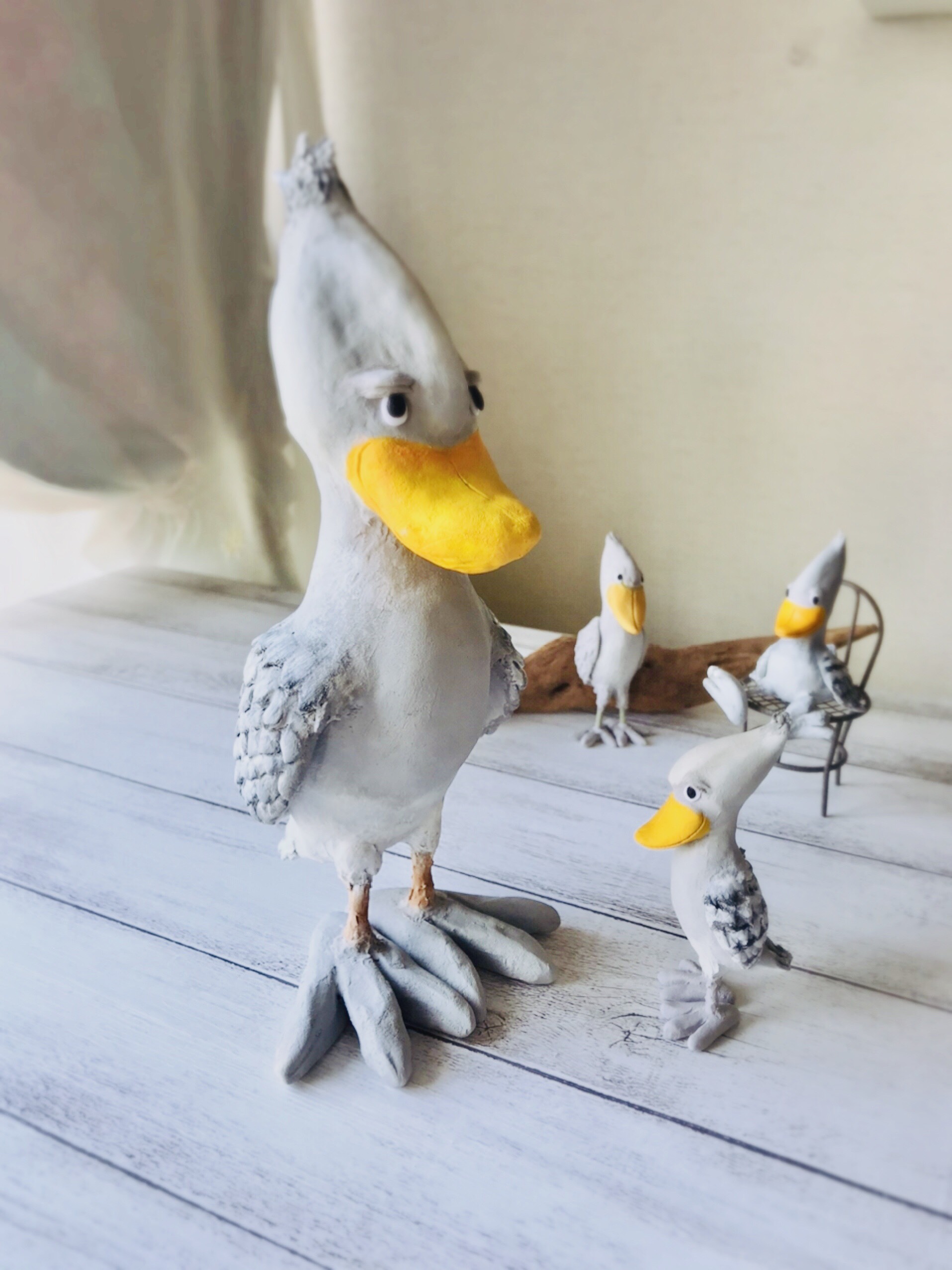 ハシビロコウさん（ねんど）受注制作