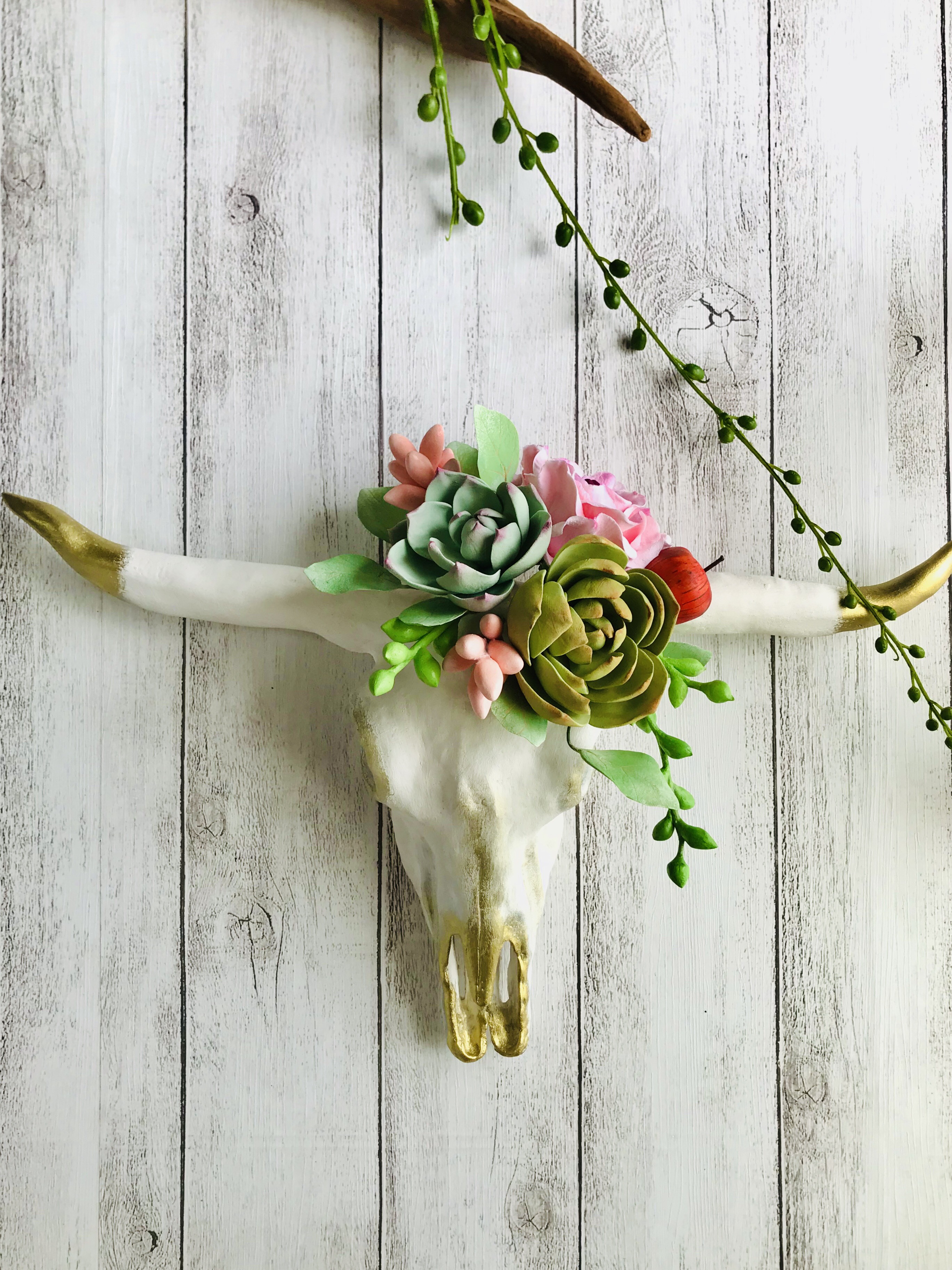 壁掛けドクロの花冠（ねんど） 5,625円