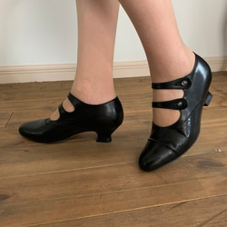 ❇︎Double strap pumps Black ❇︎ (復刻スタイルパンプス 受注生産/ 黒） 2枚目の画像