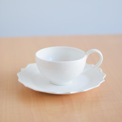 亜鉛結晶釉　カップ&ソーサー（雪の華） 1枚目の画像