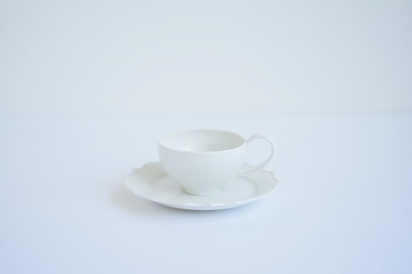 亜鉛結晶釉　カップ&ソーサー（雪の華） 6枚目の画像