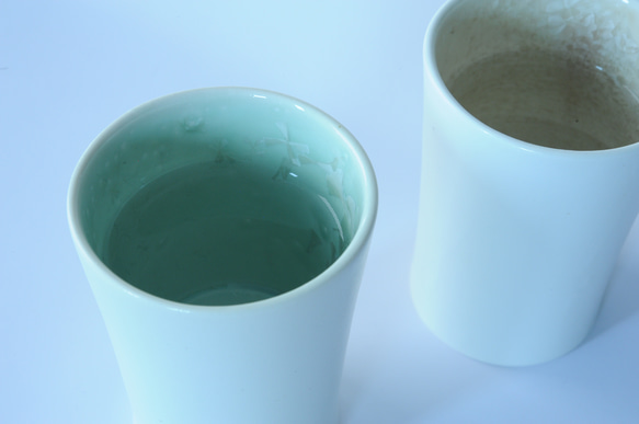 亜鉛結晶釉　ツツカップ（翠） 4枚目の画像
