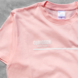 超SALE CURIOSON オリジナル クマ ロゴ Tシャツ 5.6oz（ライトピンク）Lサイズ残り1点のみ 3枚目の画像