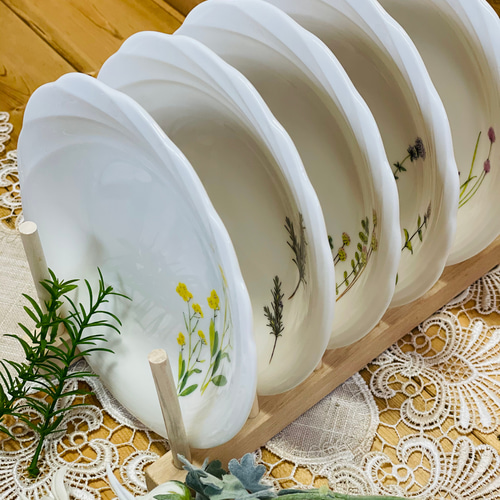 ハーブ柄のお皿5枚セット 中皿 champs de fleurs 通販｜Creema(クリーマ)