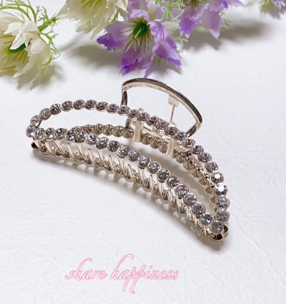 ストーン付きカチューシャとバナナクリップセット美品 キラキラ