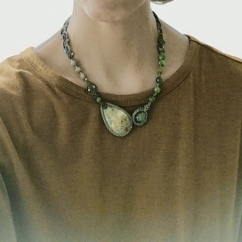 クイーンアンズレースとガーデンクォーツのネックレス ＜Dream of Good