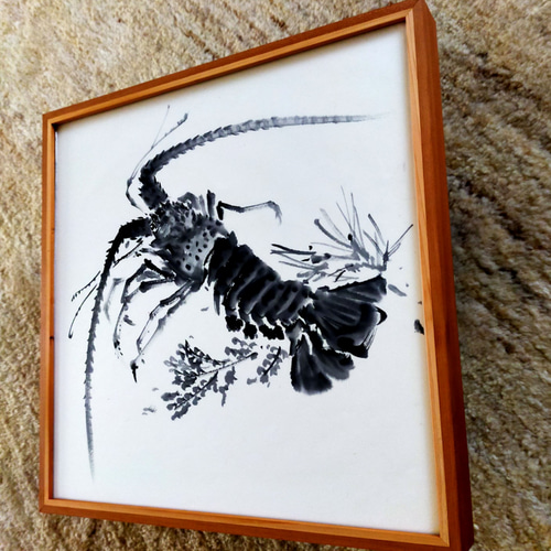 水墨画 荒井克典 原画 35×35 伊勢海老 絵画 KAMKAG 通販