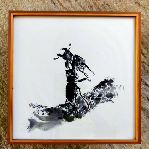 水墨画 荒井克典 原画 35×35 クワガタムシ 絵画 KAMKAG 通販 10105109