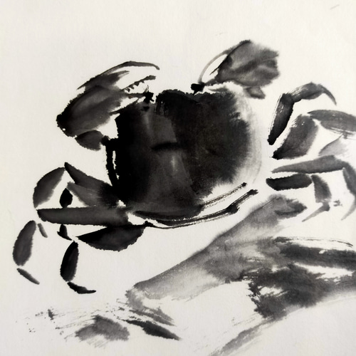 水墨画 荒井克典 「蟹」原画 絵画 KAMKAG 通販 9755885｜Creema