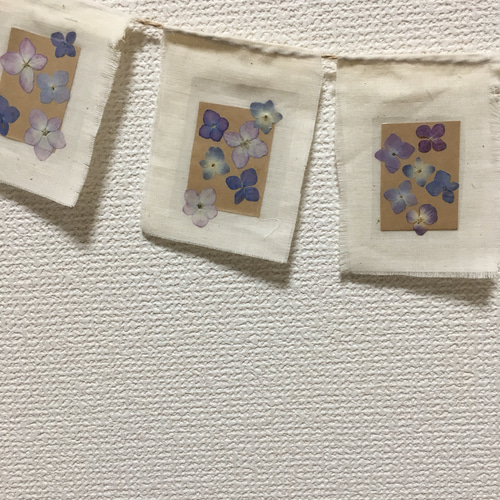 押し花ガーランド⁂① ガーランド 香葉 通販 9704688｜Creema