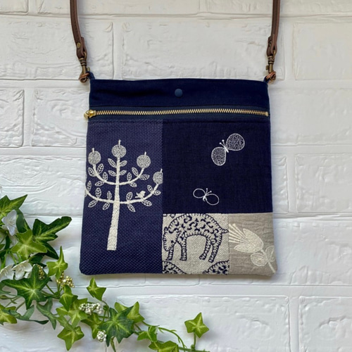 ミナペルホネン パッチワーク ショルダーバッグ ハンドメイド  