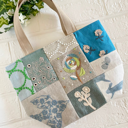 ミナペルホネン　ハンドメイド　マチ付きトートバッグ 一点物 ミナペルホネン トートバッグ ハンドメイド トートバッグ