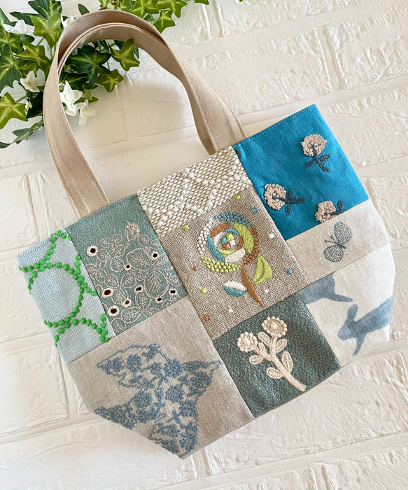 ミナペルホネン パッチワーク トートバッグ ハンドメイド トートバッグ