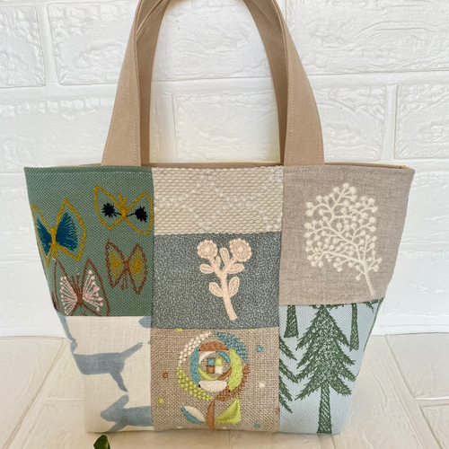 ミナペルホネン パッチワーク トートバッグ ハンドメイド トートバッグ 