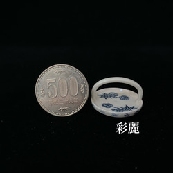 ミニチュア陶器　手付皿　呉須絵松竹梅紋 5枚目の画像