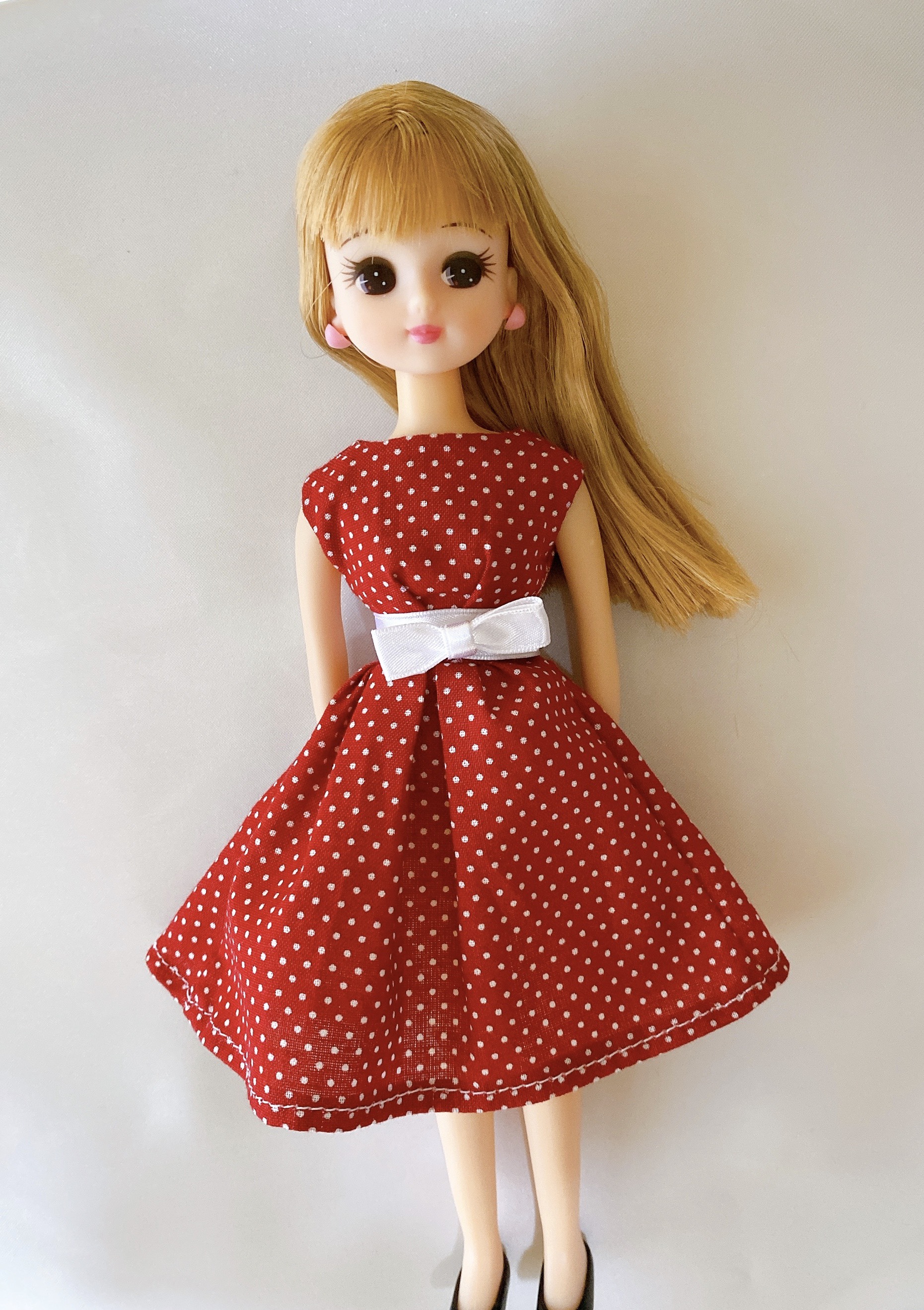 リカちゃん服　764 ミモザのワンピースセット　ハンドメイド