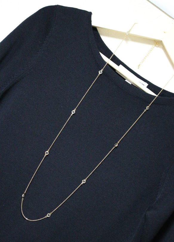 再販】シャネルストーン 2way ロングネックレス クリア